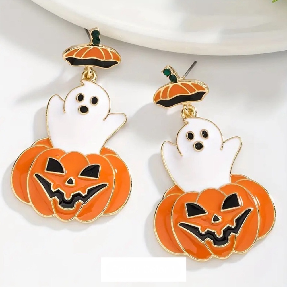 Ghost & Jack-O-Lantern Earrings NWT
